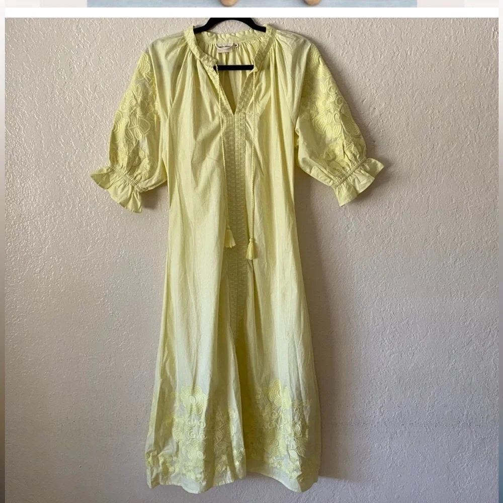 Julia Amory coatue caftan midi dress, yellow, size M - Picture 3 of 4